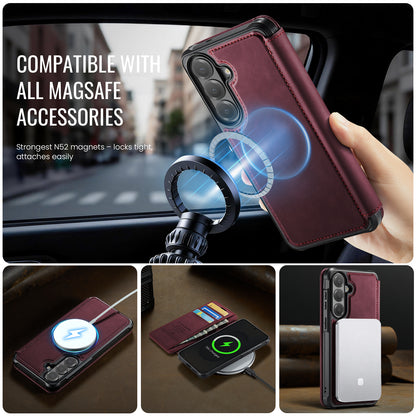 CASEME for Samsung Galaxy S26+ Case  053   Magnetic RFID Blocking Wallet Flip Leather Phone Cover