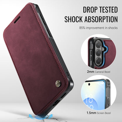 CASEME for Samsung Galaxy S26+ Case  053   Magnetic RFID Blocking Wallet Flip Leather Phone Cover