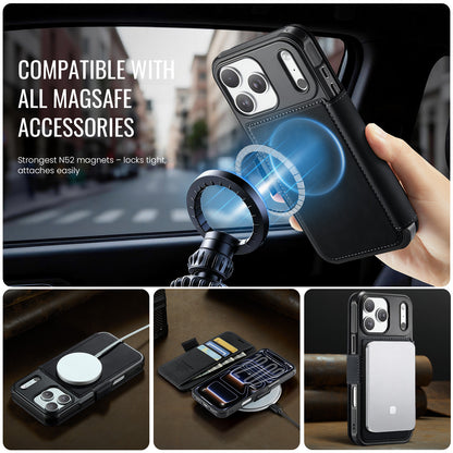 CASEME for iPhone 17 Pro Case  053  Magnetic RFID Blocking Wallet Flip Leather Phone Cover