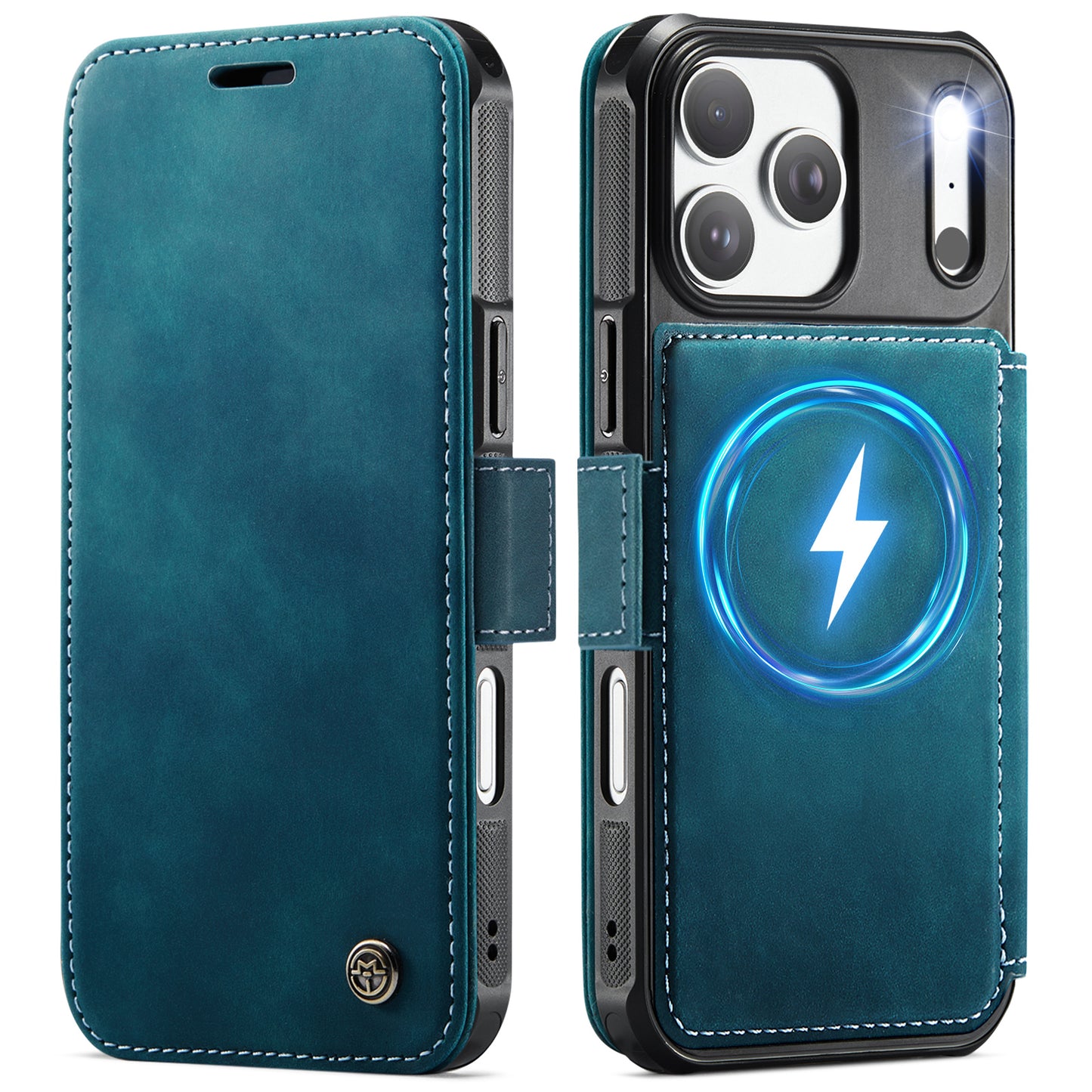 CASEME for iPhone 17 Pro Case  053  Magnetic RFID Blocking Wallet Flip Leather Phone Cover