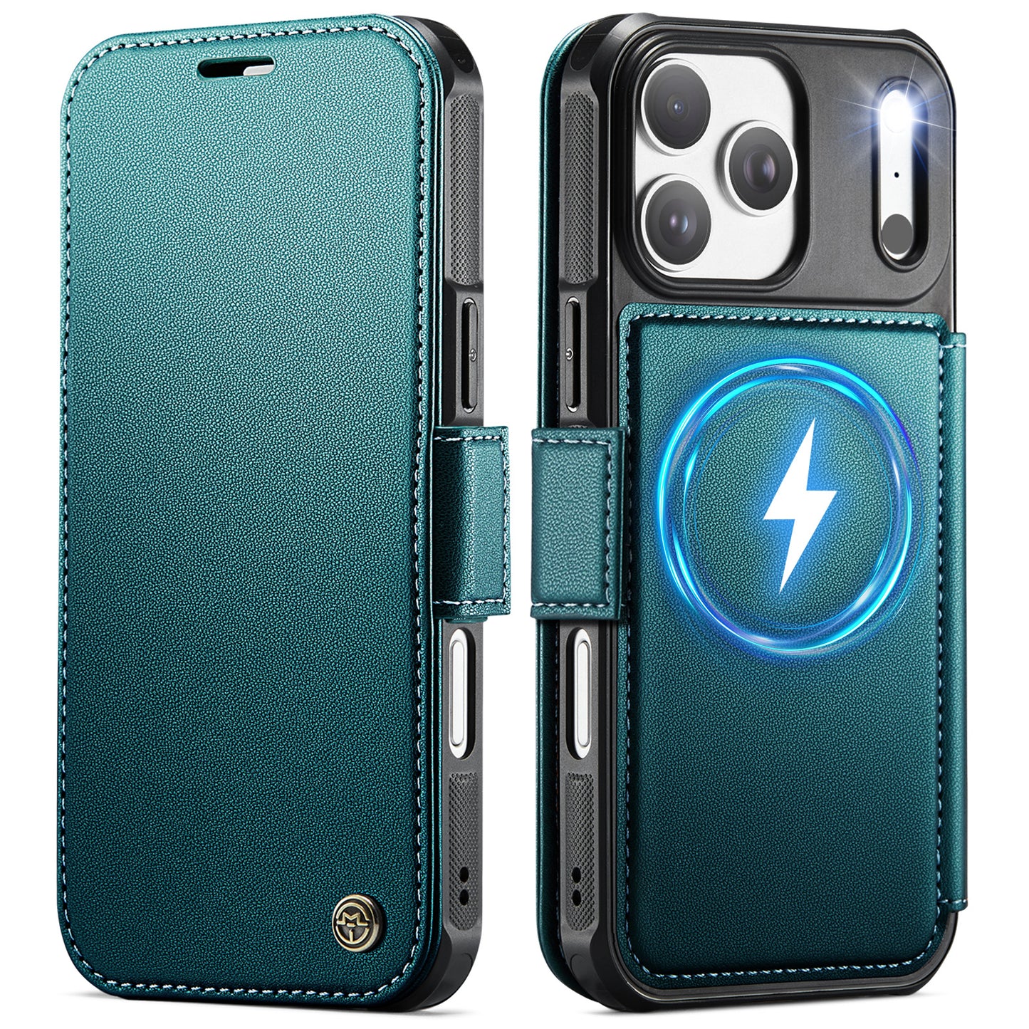 CASEME for iPhone 17 Pro Case  053  Magnetic RFID Blocking Wallet Flip Leather Phone Cover