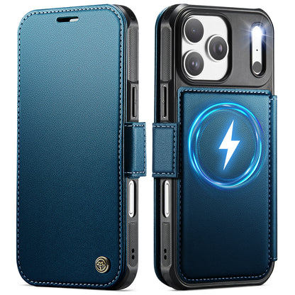 CASEME for iPhone 17 Pro Case  053  Magnetic RFID Blocking Wallet Flip Leather Phone Cover