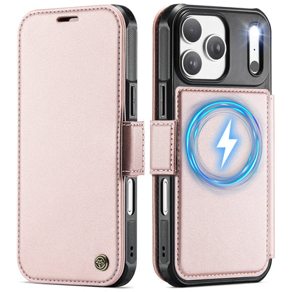 CASEME for iPhone 17 Pro Case  053  Magnetic RFID Blocking Wallet Flip Leather Phone Cover