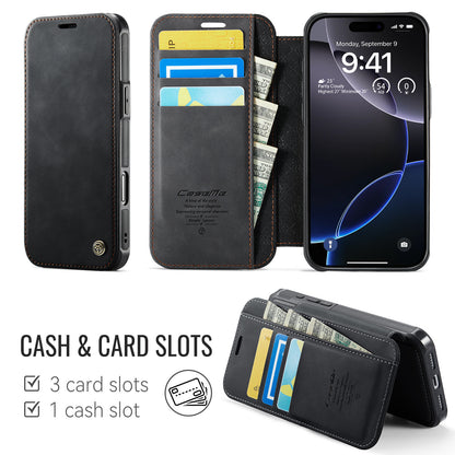 CASEME for iPhone 16 Pro Max Case  053  Magnetic RFID Blocking Wallet Flip Leather Phone Cover