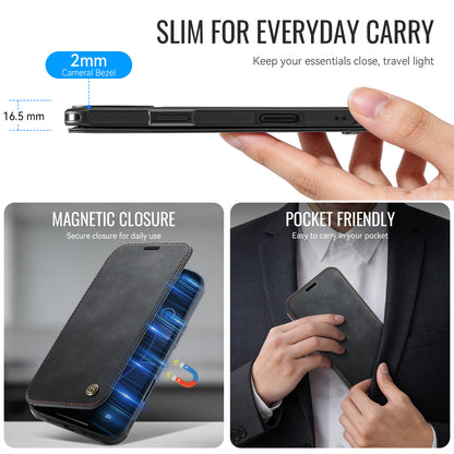 CASEME for iPhone 16 Pro Case  053  Magnetic RFID Blocking Wallet Flip Leather Phone Cover