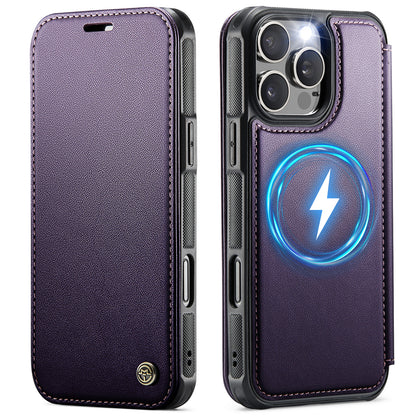 CASEME for iPhone 16 Pro Case  053  Magnetic RFID Blocking Wallet Flip Leather Phone Cover