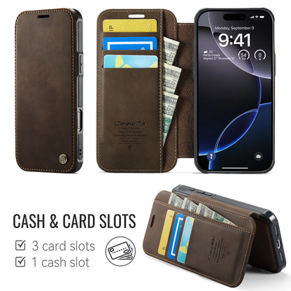 CASEME for iPhone 15 Pro Max Case  053  Magnetic RFID Blocking Wallet Flip Leather Phone Cover