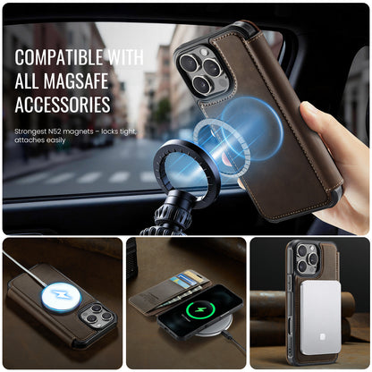 CASEME for iPhone 15 Pro Max Case  053  Magnetic RFID Blocking Wallet Flip Leather Phone Cover