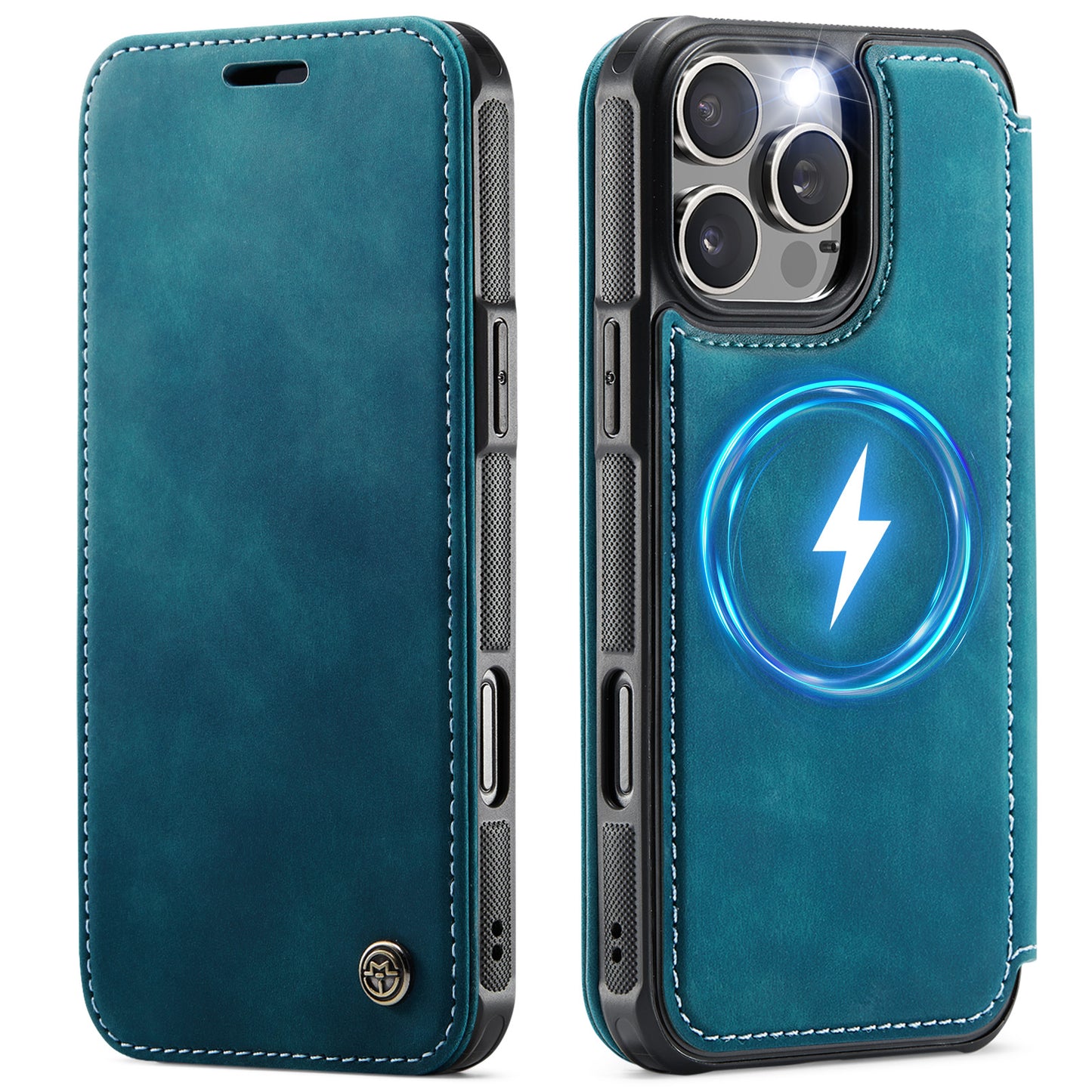 CASEME for iPhone 15 Pro Case  053  Magnetic RFID Blocking Wallet Flip Leather Phone Cover