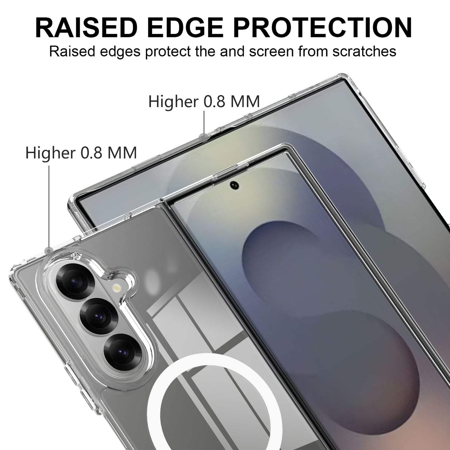 For Samsung Galaxy Z Fold8 Ultra Clear Phone Magnetic Case TPU + Acrylic Back Cover