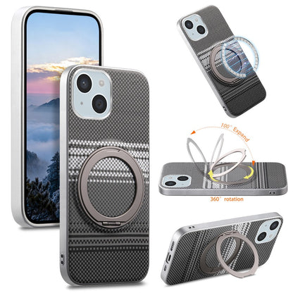 For iPhone 14 Case Magnetic Kickstand PU Leather + PC + TPU Gradient Phone Cover
