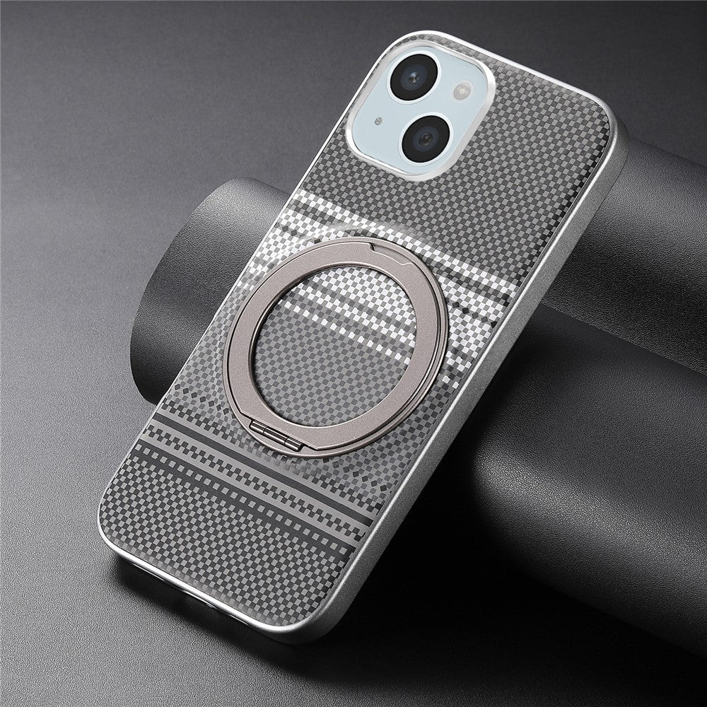 For iPhone 14 Case Magnetic Kickstand PU Leather + PC + TPU Gradient Phone Cover
