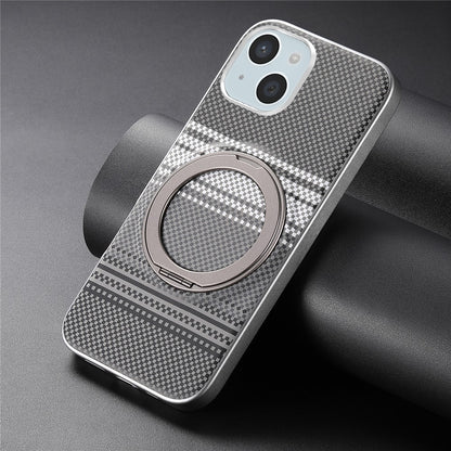For iPhone 14 Case Magnetic Kickstand PU Leather + PC + TPU Gradient Phone Cover