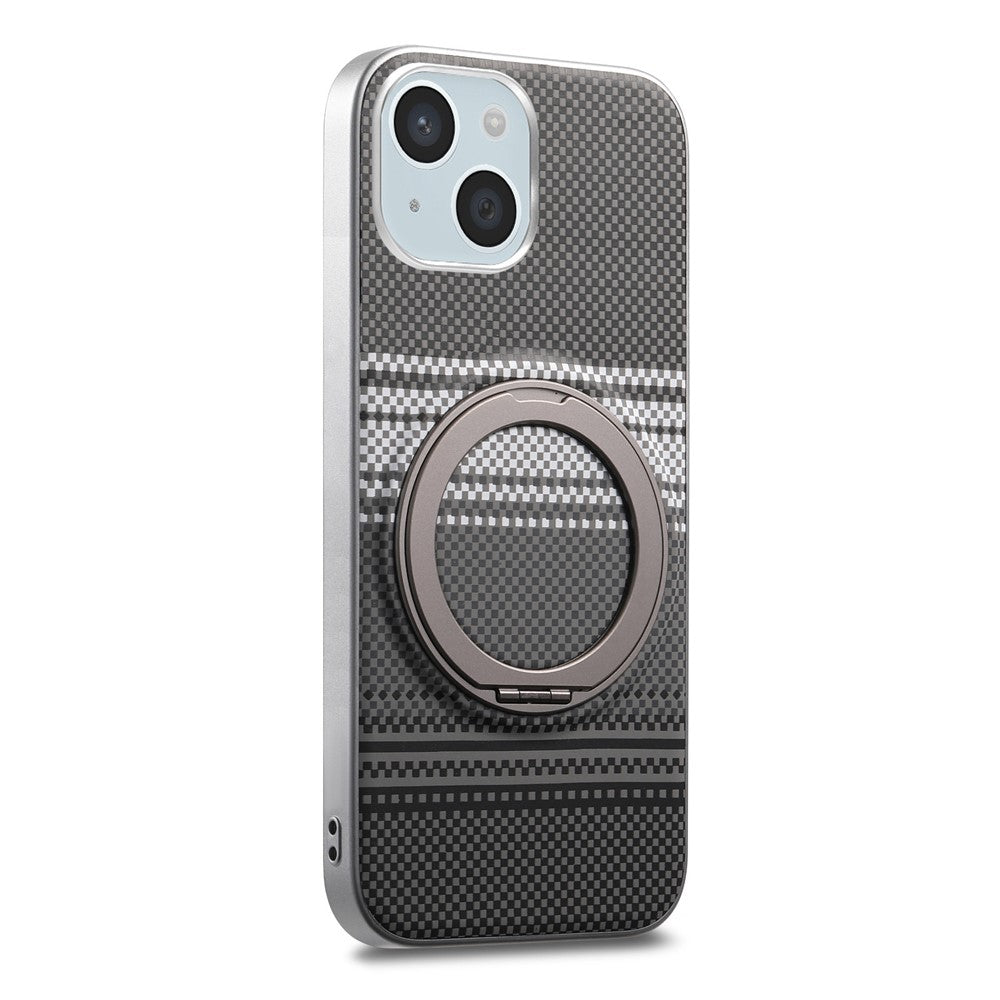 For iPhone 14 Case Magnetic Kickstand PU Leather + PC + TPU Gradient Phone Cover