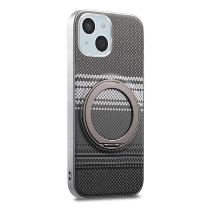 For iPhone 14 Case Magnetic Kickstand PU Leather + PC + TPU Gradient Phone Cover