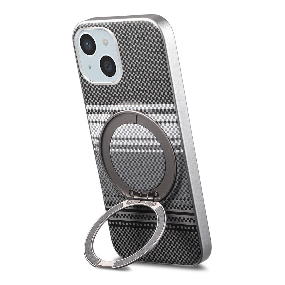 For iPhone 14 Case Magnetic Kickstand PU Leather + PC + TPU Gradient Phone Cover
