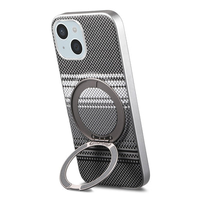 For iPhone 14 Case Magnetic Kickstand PU Leather + PC + TPU Gradient Phone Cover