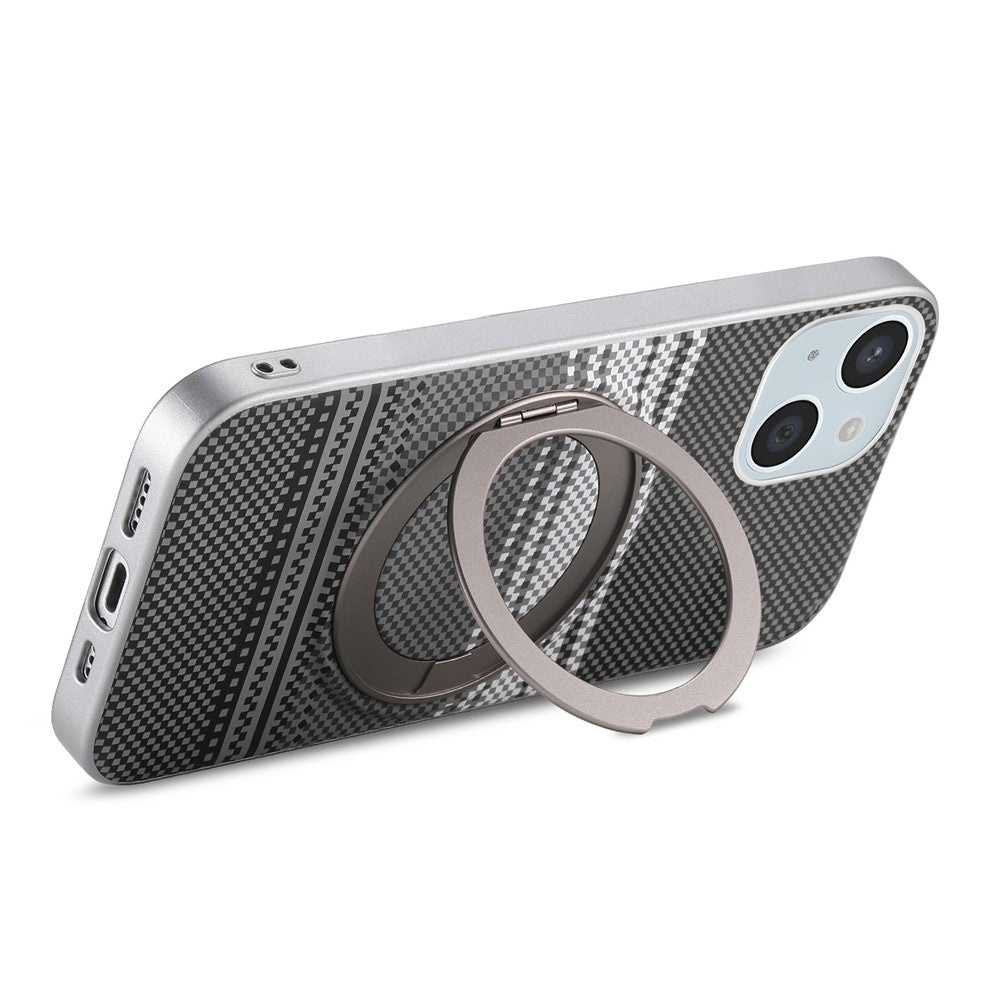 For iPhone 14 Case Magnetic Kickstand PU Leather + PC + TPU Gradient Phone Cover