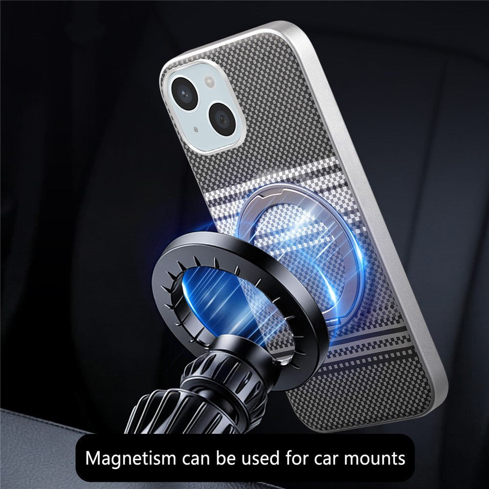 For iPhone 14 Case Magnetic Kickstand PU Leather + PC + TPU Gradient Phone Cover