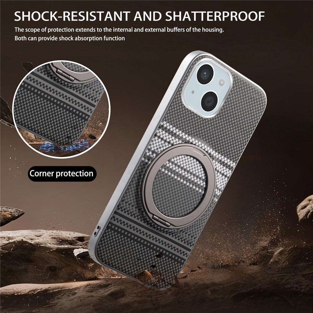 For iPhone 14 Case Magnetic Kickstand PU Leather + PC + TPU Gradient Phone Cover