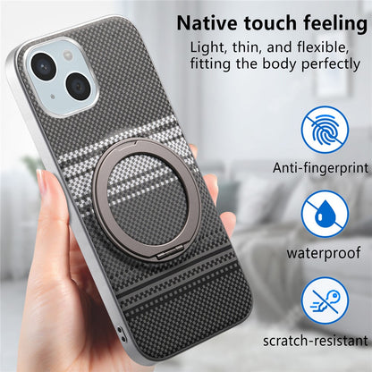 For iPhone 14 Case Magnetic Kickstand PU Leather + PC + TPU Gradient Phone Cover