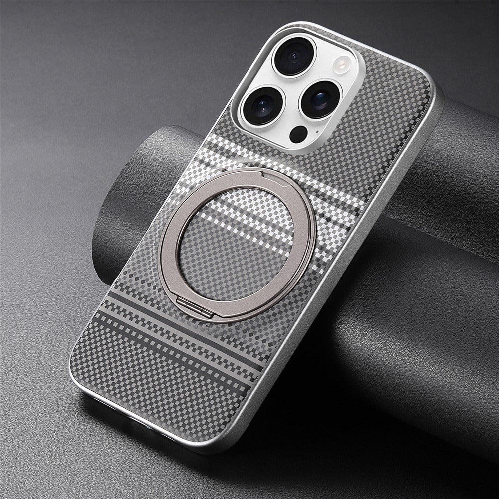 For iPhone 16 Pro Max Case Magnetic Kickstand PU Leather + PC + TPU Gradient Phone Cover