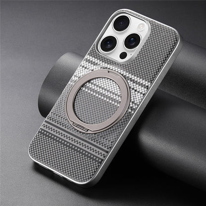 For iPhone 16 Pro Max Case Magnetic Kickstand PU Leather + PC + TPU Gradient Phone Cover