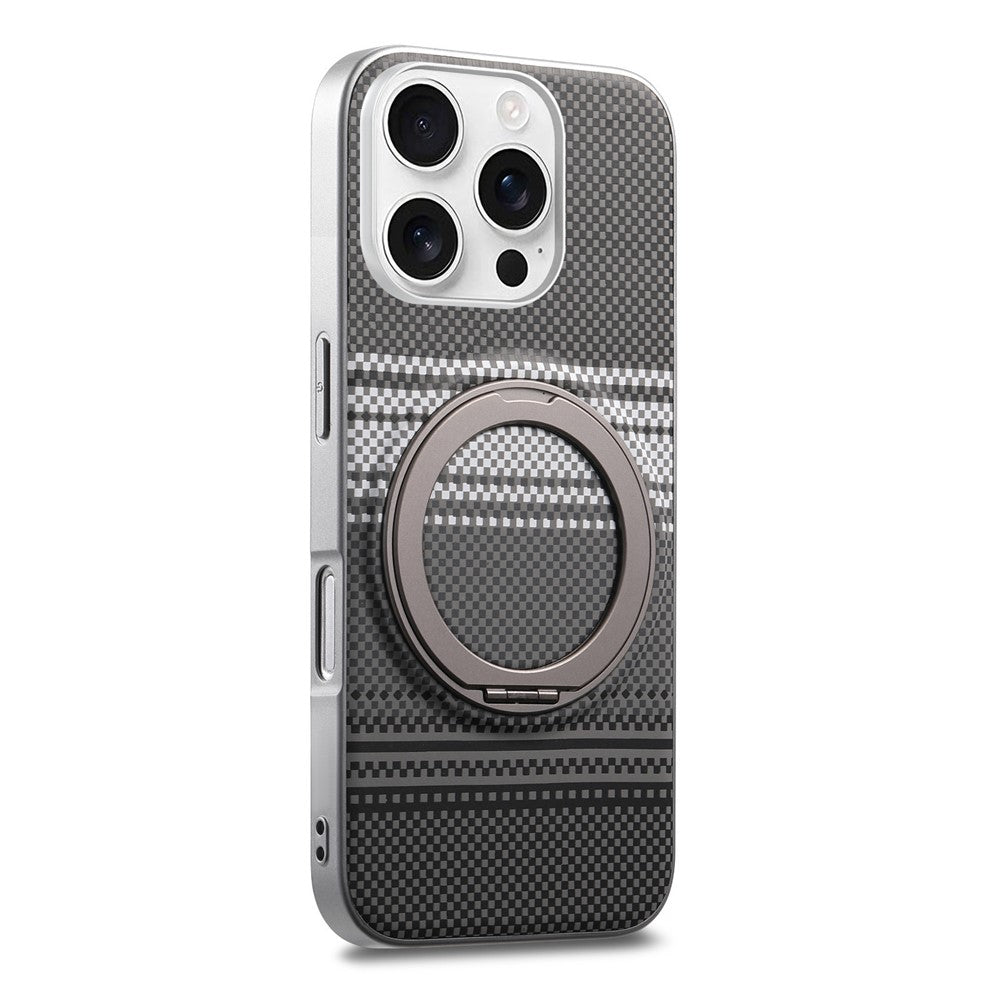 For iPhone 16 Pro Max Case Magnetic Kickstand PU Leather + PC + TPU Gradient Phone Cover