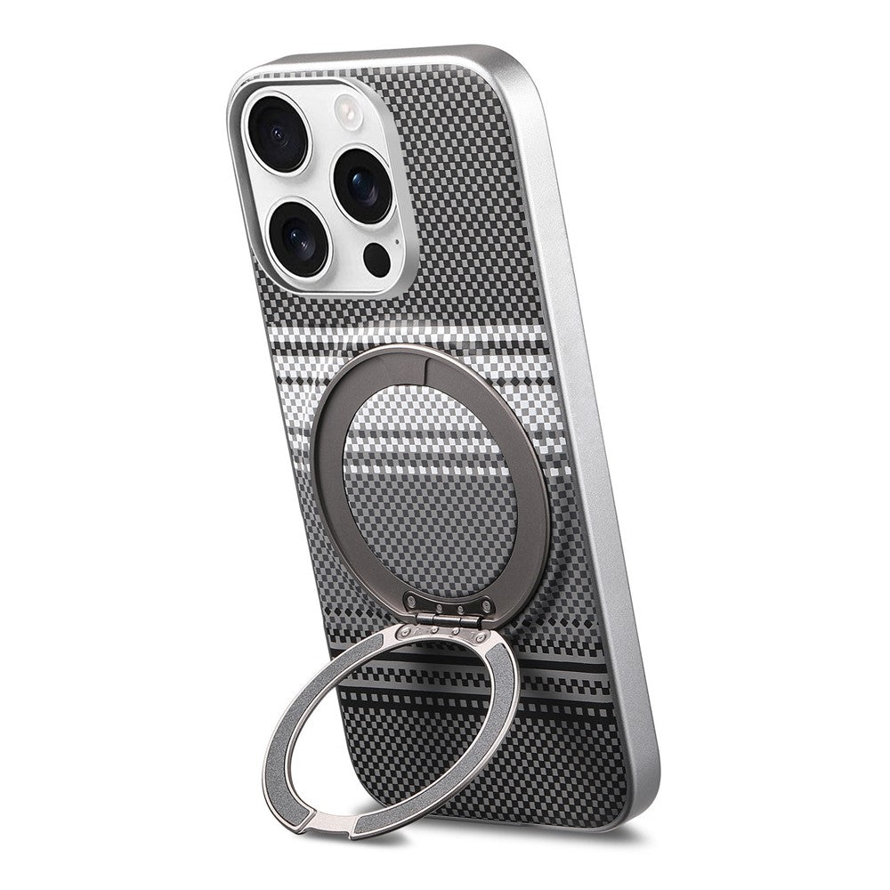 For iPhone 16 Pro Max Case Magnetic Kickstand PU Leather + PC + TPU Gradient Phone Cover