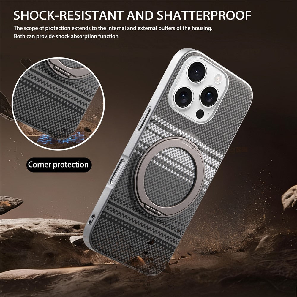 For iPhone 16 Pro Max Case Magnetic Kickstand PU Leather + PC + TPU Gradient Phone Cover