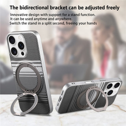 For iPhone 16 Pro Max Case Magnetic Kickstand PU Leather + PC + TPU Gradient Phone Cover