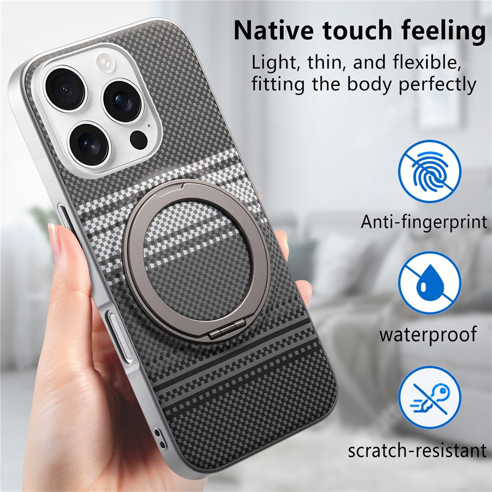 For iPhone 16 Pro Max Case Magnetic Kickstand PU Leather + PC + TPU Gradient Phone Cover