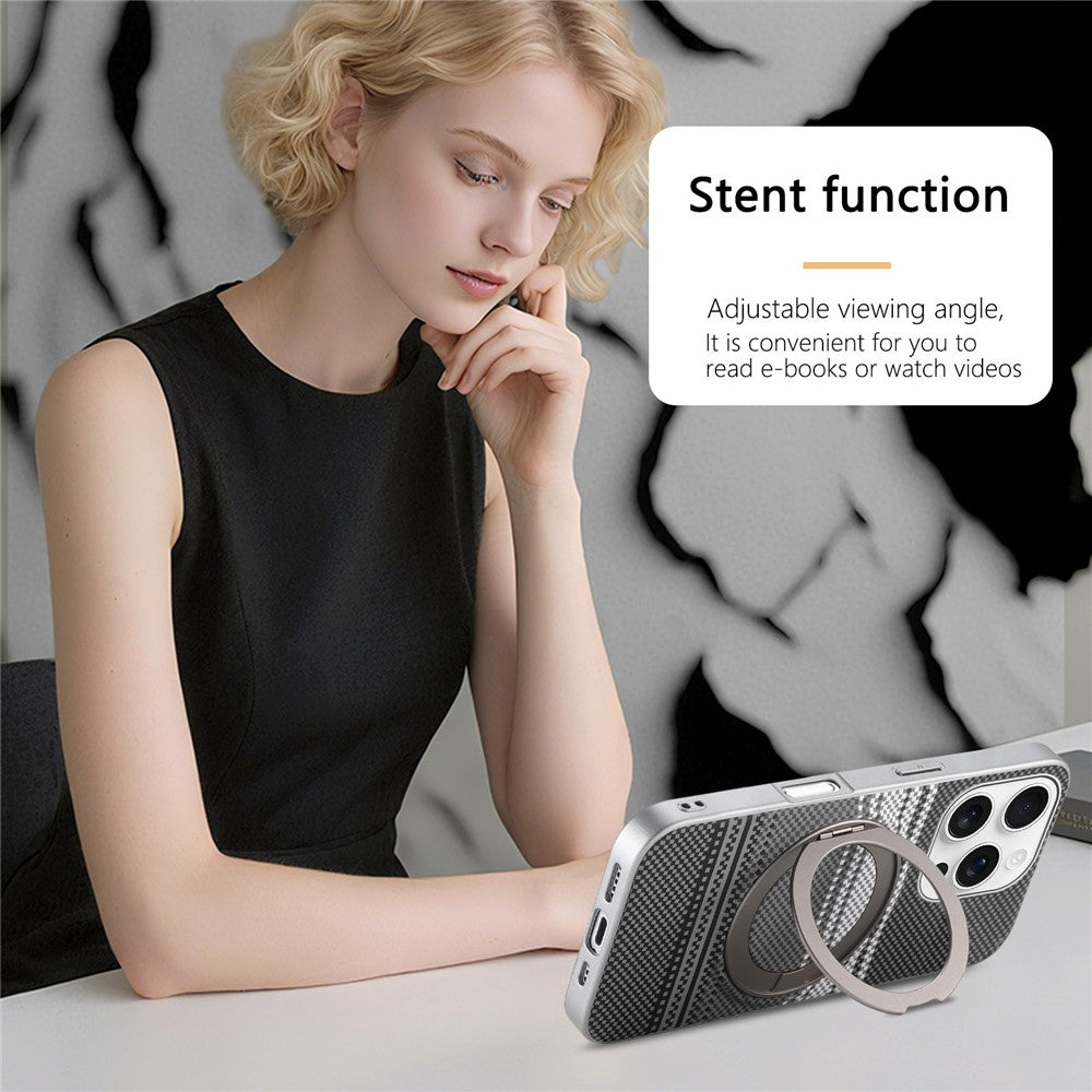 For iPhone 16 Pro Max Case Magnetic Kickstand PU Leather + PC + TPU Gradient Phone Cover