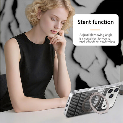 For iPhone 17 Pro Max Case Magnetic Kickstand PU Leather + PC + TPU Gradient Phone Cover