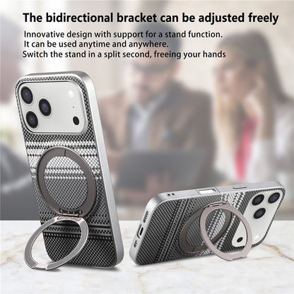 For iPhone 18 Pro / 17 Pro Case Magnetic Kickstand PU Leather + PC + TPU Gradient Phone Cover
