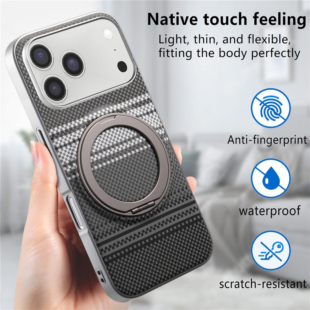 For iPhone 18 Pro / 17 Pro Case Magnetic Kickstand PU Leather + PC + TPU Gradient Phone Cover