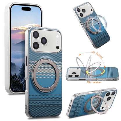 For iPhone 18 Pro / 17 Pro Case Magnetic Kickstand PU Leather + PC + TPU Gradient Phone Cover