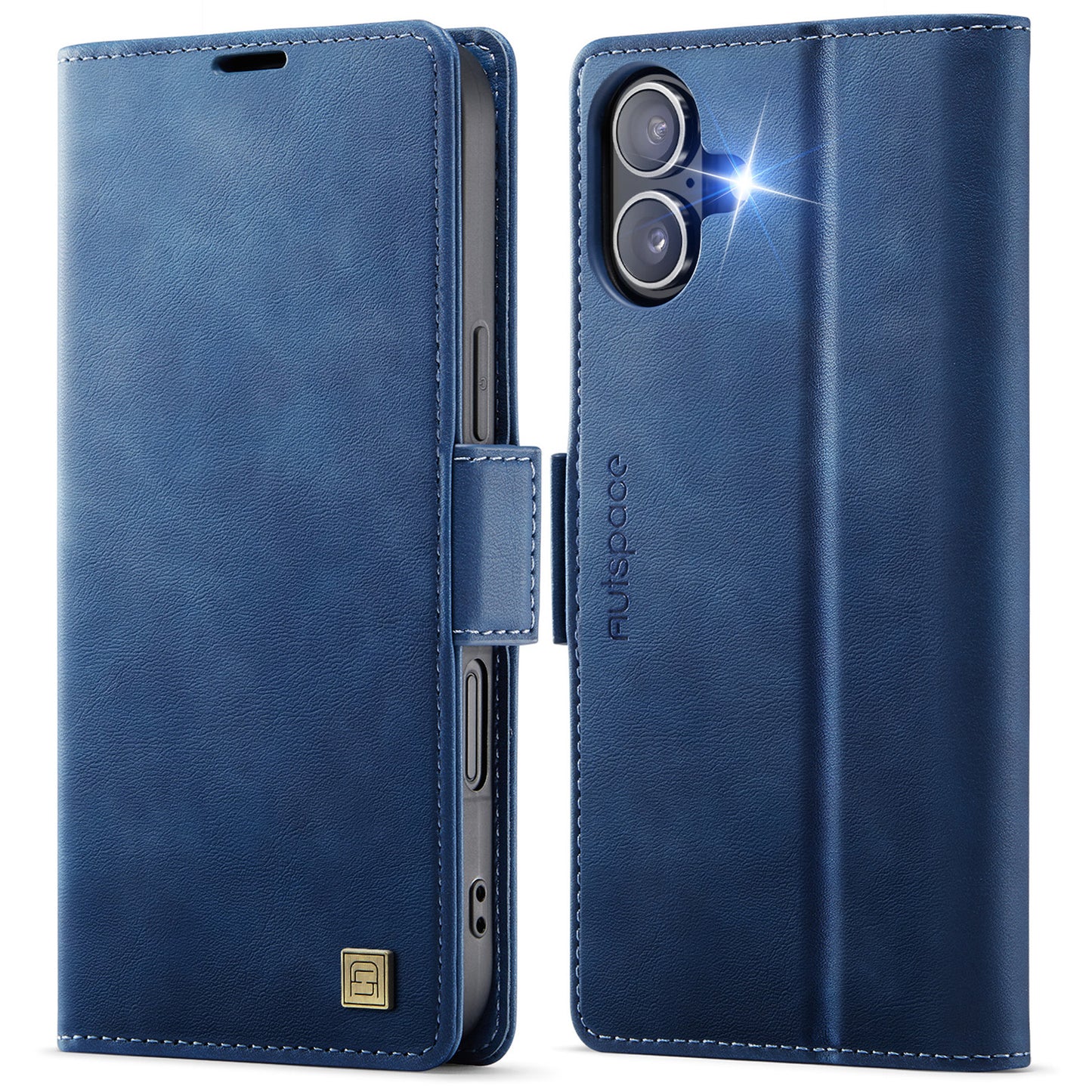AUTSPACE for iPhone 17 Case  A11 RFID Blocking Retro Leather Cell Phone Wallet Cover