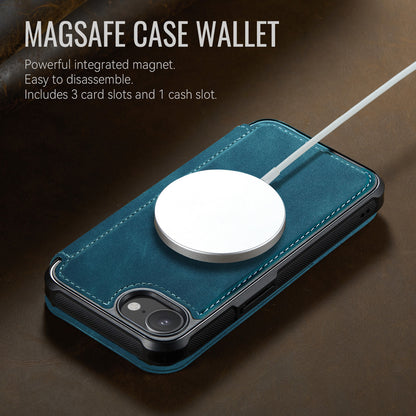 CASEME for iPhone 16e / iPhone 17e Case  053  Magnetic RFID Blocking Wallet Flip Leather Phone Cover