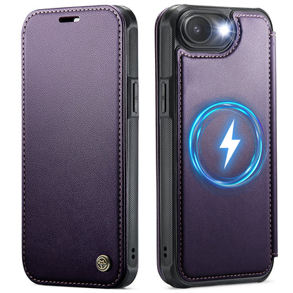 CASEME for iPhone 16e / iPhone 17e Case  053  Magnetic RFID Blocking Wallet Flip Leather Phone Cover