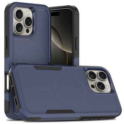 For iPhone 16 Pro Max Magnetic Case Dual Layer PC TPU Shockproof Phone Cover