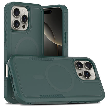 For iPhone 16 Pro Max Magnetic Case Dual Layer PC TPU Shockproof Phone Cover