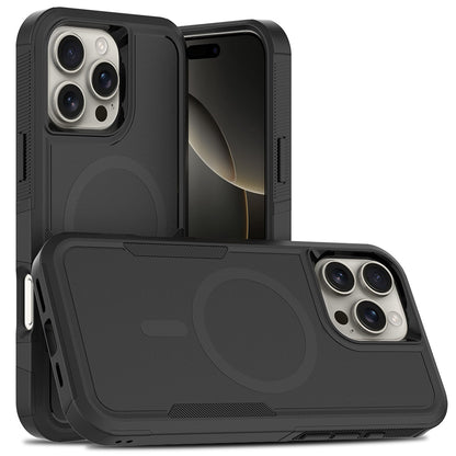 For iPhone 16 Pro Magnetic Case Dual Layer PC TPU Shockproof Phone Cover