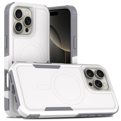For iPhone 16 Pro Magnetic Case Dual Layer PC TPU Shockproof Phone Cover