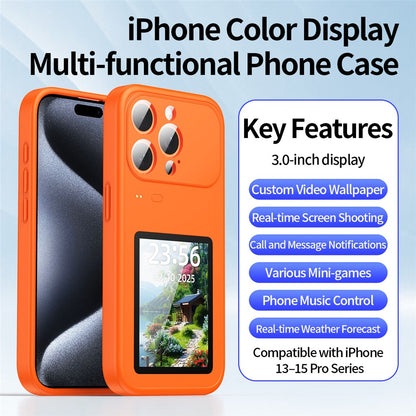 For iPhone 17 Pro Max Dynamic Phone Case 3.5 inch Multi-functional Color Screen Back Cover
