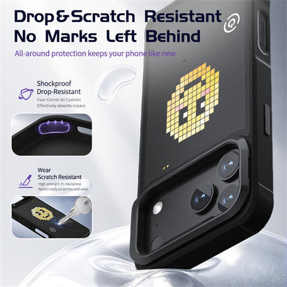 For iPhone 17 Pro Max LED Pixel Case DIY Animated Custom Screen Phone Cover with Foldable Kickstand
