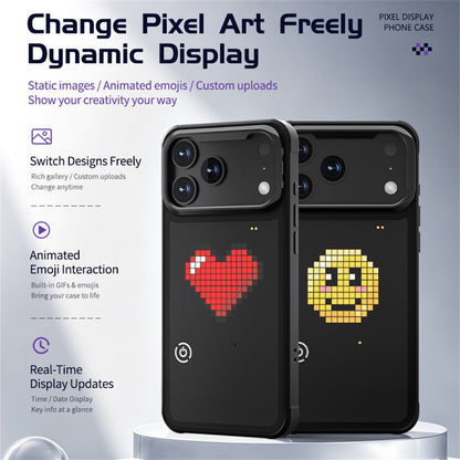 For iPhone 17 Pro LED Pixel Case DIY Animated Custom Screen Phone Cover with Foldable Kickstand