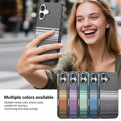 For iPhone 17 Magnetic Case PU Leather + PC + TPU Gradient Phone Cover
