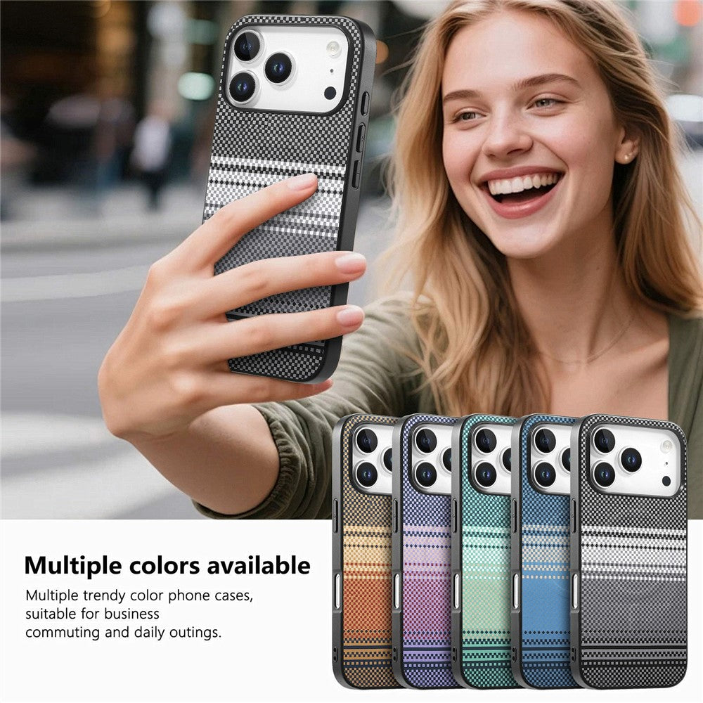 For iPhone 17 Pro Max Magnetic Case PU Leather + PC + TPU Gradient Phone Cover