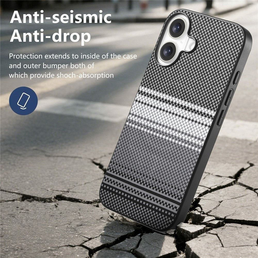 For iPhone 16 Magnetic Case PU Leather + PC + TPU Gradient Phone Cover